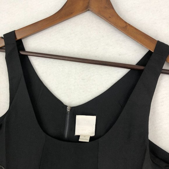 Line & Dot Women's Size Medium Black Chain Detail Sleeveless Crepe Blouse - Picture 2 of 12